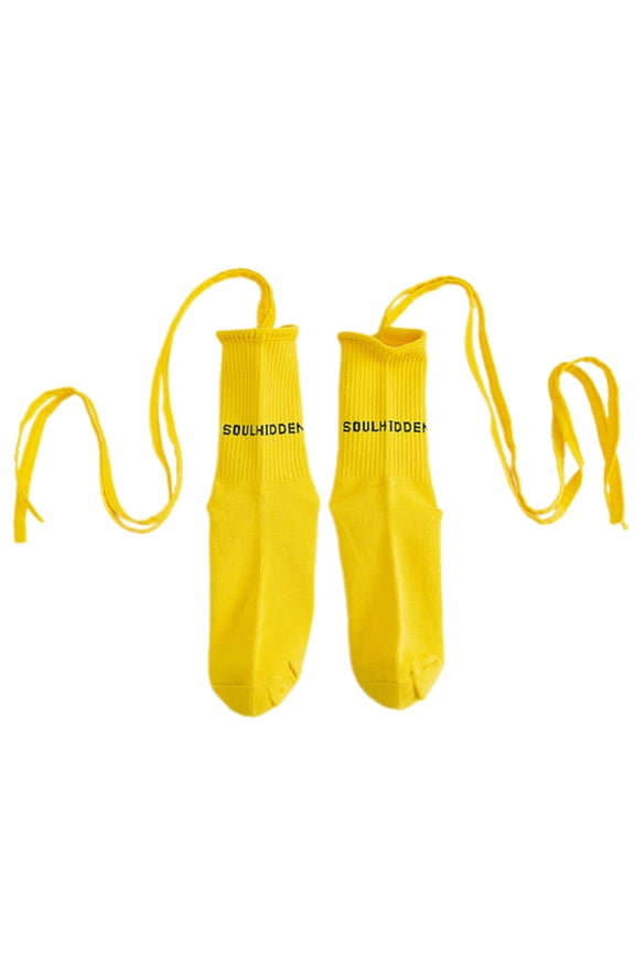 Crosses Strap Socks for Women Fluorescent Bright Color Skateboard Calf Socks for Parties and Street Styles Photography