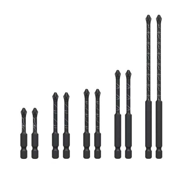 Crosses Tip Screwdriver Bit Set Hexagonal Shank NonSlip Design Multiple Lengths Alloy Impacts Resistant Screwdriver Bit