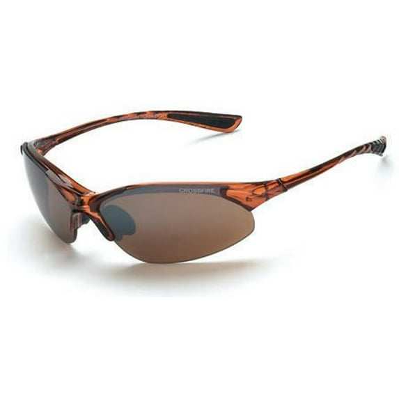 Crossfire 15117 Cobra Safety Glasses HD Brown Mirror Lens - Crystal Brown Frame