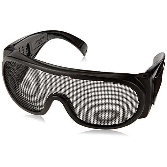 Safety Glasses, OTG Black Wire Mesh Lens, 12PK 19218