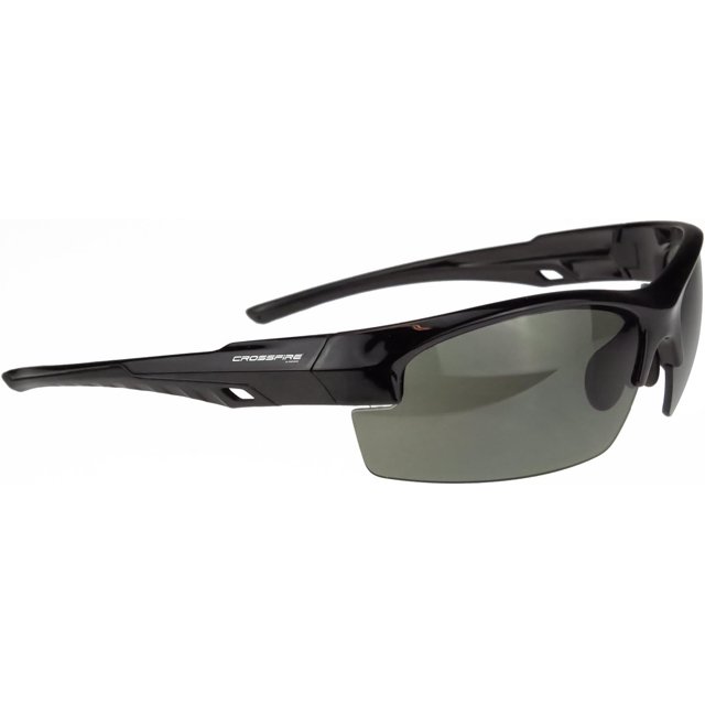 Crossfire Firestreak Safety Glass, Shiny Black Frame, Smoke Lens