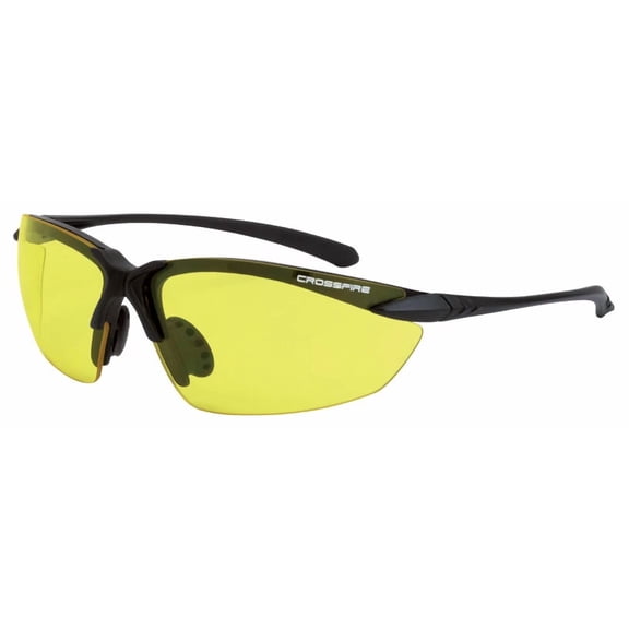 Crossfire Sniper Safety Glasses Matte Black Frame Yellow Lens Z87+