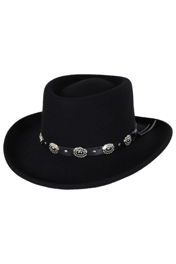 Crossfire Wool Felt Gambler Hat - XXL - Black