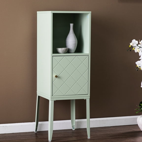 Crosshatch Door Mint Cabinet | Store Beauty and Gaming Items | Create Order in Dorm