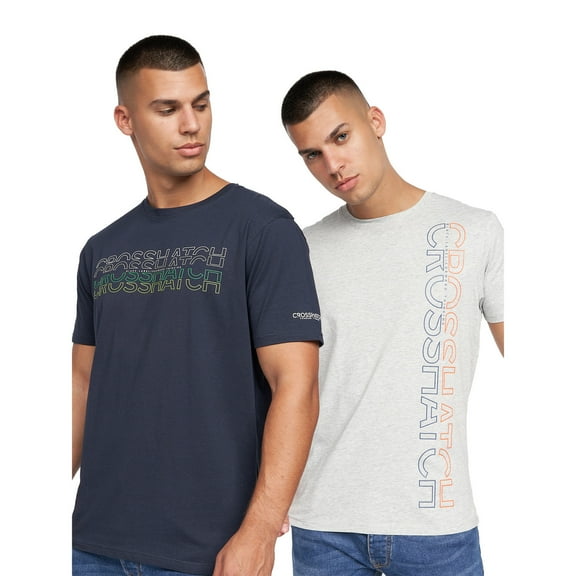 Crosshatch Mens Cramtar Marl T-Shirt (Pack of 2)