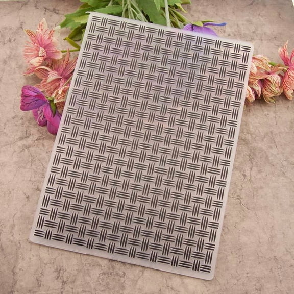 Crosshatch Stripe 3D Embossing Folder, Ouginx 5x7 inch 3D Textured Plate Templates for Card Making Scrapbooking Paper Craft Tool