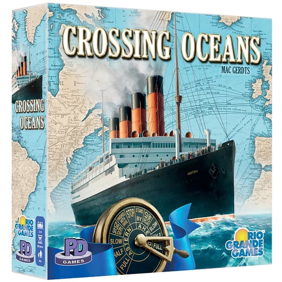 Crossing Oceans - Economic Themed Board Game, 19th Century Maritime Strategy Board Game, PD Games, Rio Grande Games, For Ages 14+, 2-4 Players, 45-90 Minute Playing Time