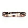 thumbnail image 1 of Crossing Style 0.45ct Black Diamond Moissanite 18K Rose Gold Over Silver Wedding Band, 1 of 4