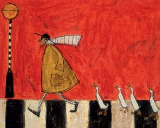 Crossing With Ducks Canvas Art - Sam Toft (24 x 30)