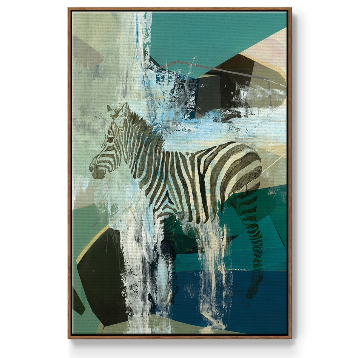 Crossing the Lines Framed Premium Gallery Wrapped Canvas - Ready to Hang - 17 x 25 - Walnut Floating Frame