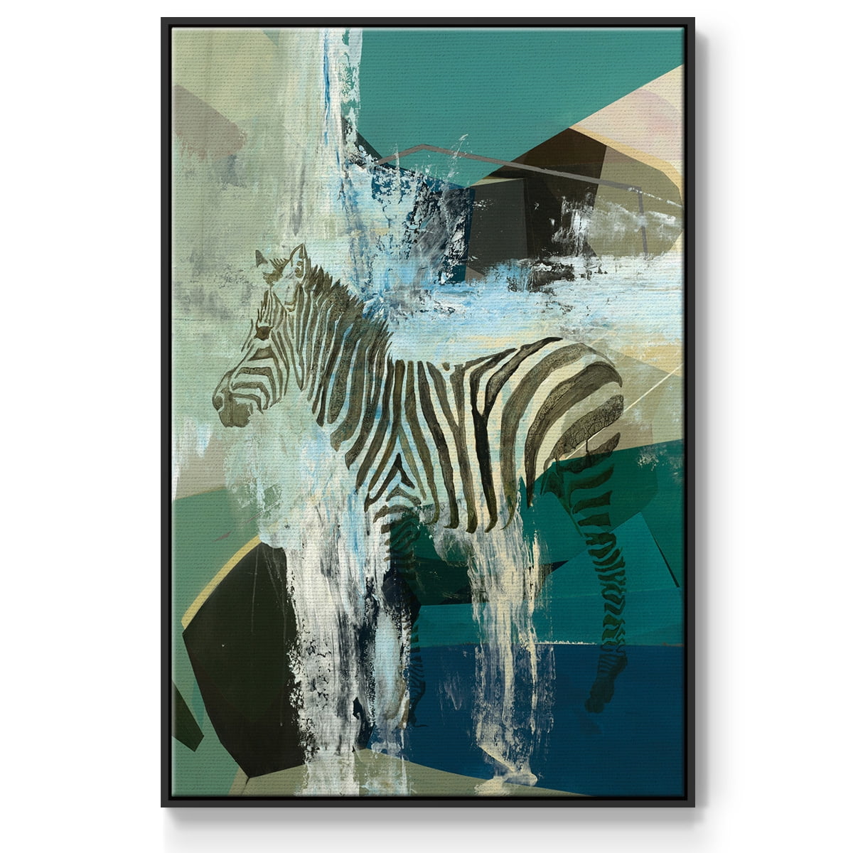 Crossing the Lines Framed Premium Gallery Wrapped Canvas - Ready to Hang - 25 x 37 - Black Floating Frame