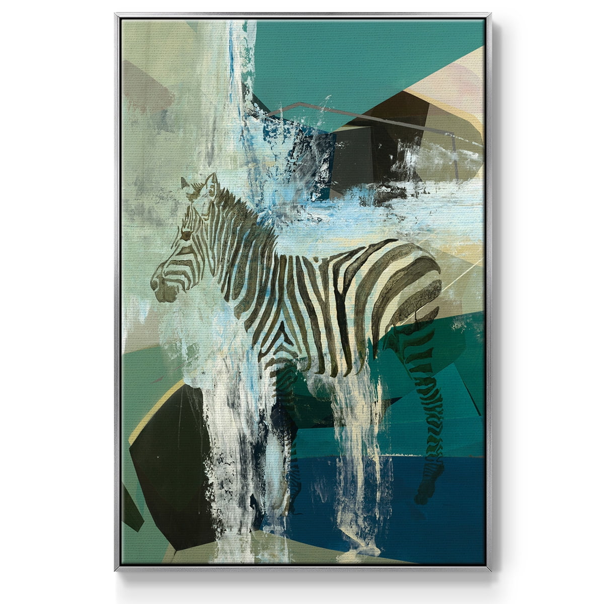 Crossing the Lines Framed Premium Gallery Wrapped Canvas - Ready to Hang - 27 x 41 - Silver Floating Frame