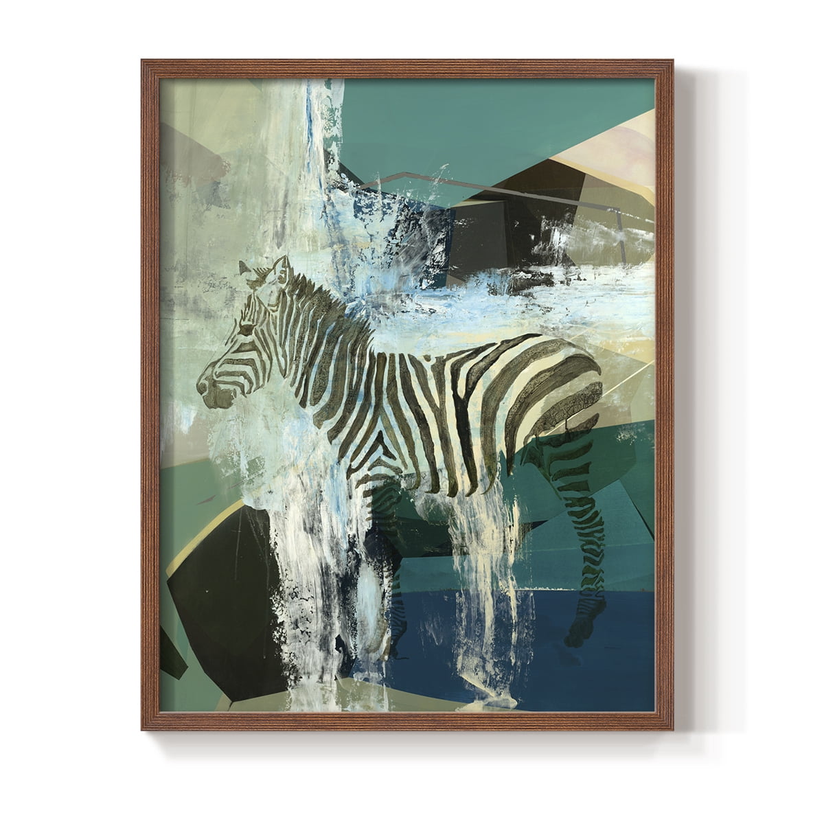 Crossing the Lines Framed Print in Brown Solid Wood Framed Print No Nail Hanging