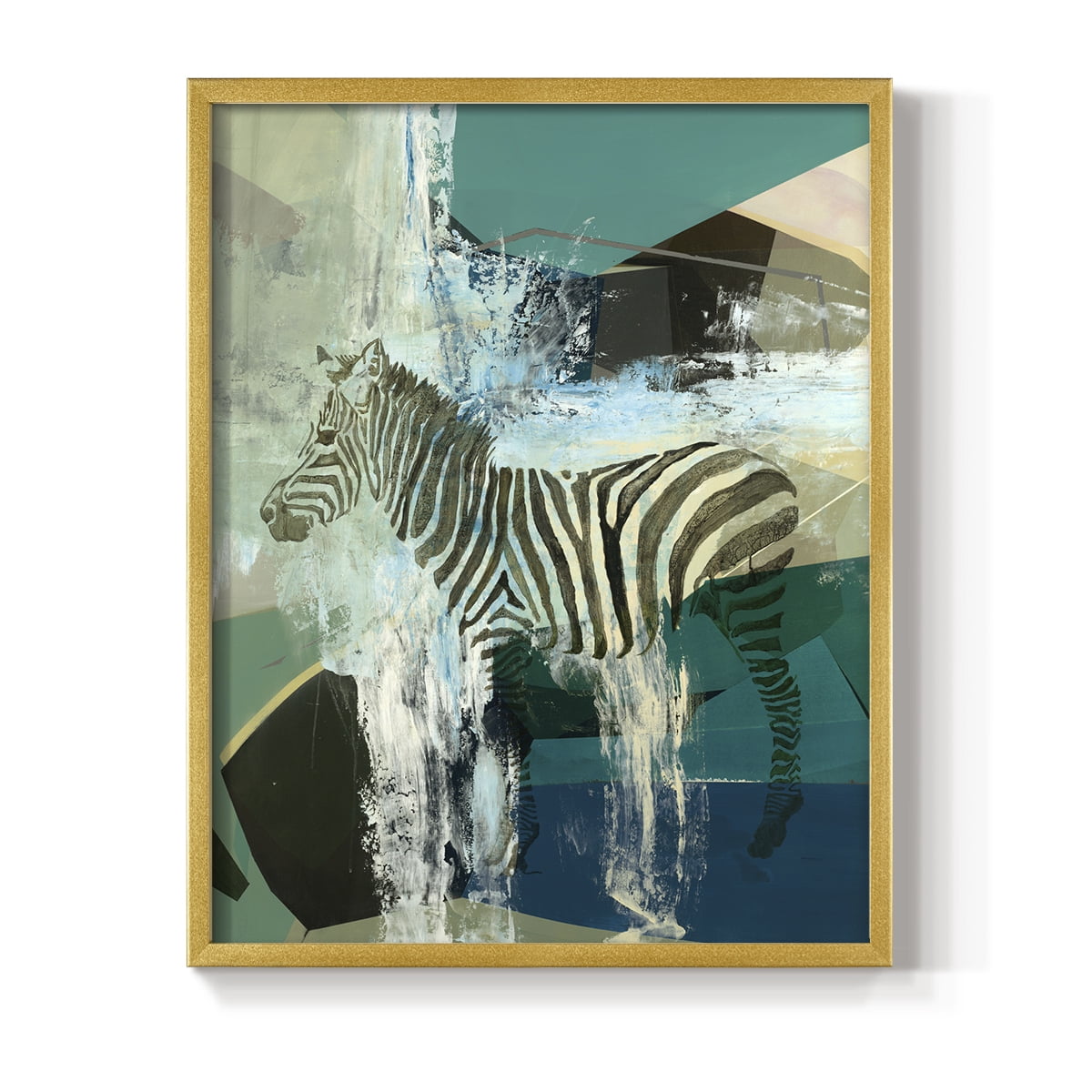 Crossing the Lines Framed Print in Gold Solid Wood Framed Print No Nail Hanging