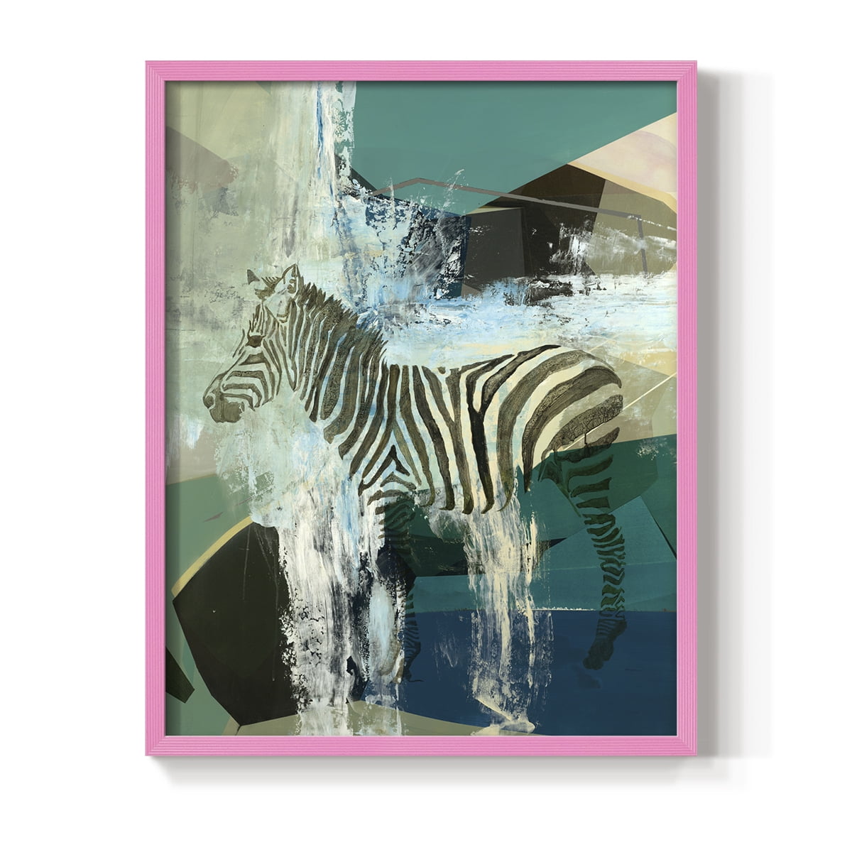 Crossing the Lines Framed Print in Pink Solid Wood Framed Print No Nail Hanging