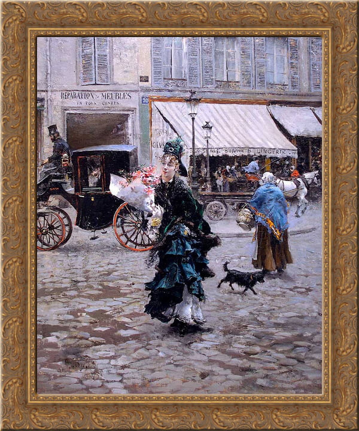 Crossing the Street 24x20 Gold Ornate Wood Framed Canvas Art by ...
