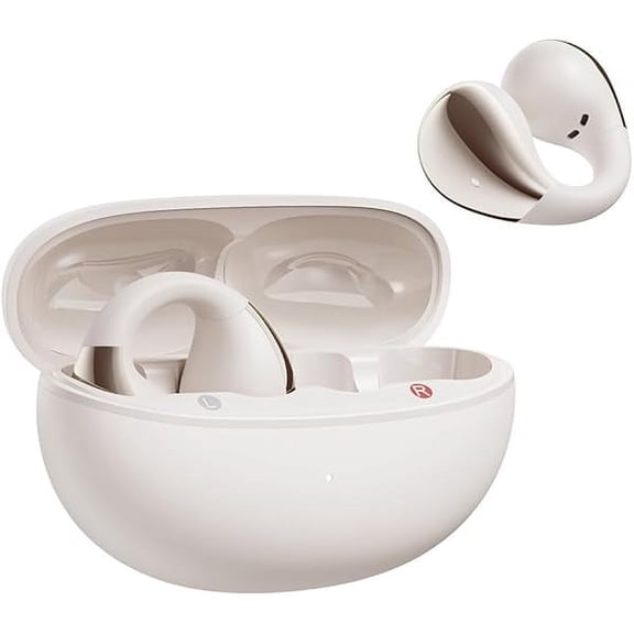 Crossky C30 Open Ear Headphones Wireless Bluetooth, Clip-On Earbuds with 4 ENC Noise Cancelling Mic, Stable Fit, Dual Connection, EQ Customized, Sports Earphones for Workout/Running