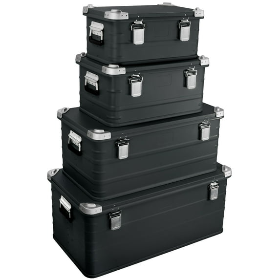 Crossover Aluminum Overland Storage, Trunk, Metal Cargo Case, Storage Box (4PC Combo, Black) 30L, 50L, 95, 147L