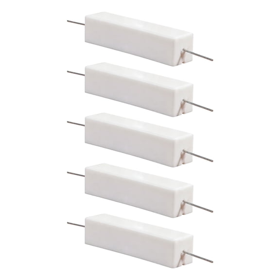 Crossover Circuit Component, 30W Ceramic Wirewound Resistor with Horizontal Wires and Low Inductance Design for Work 5 Pack