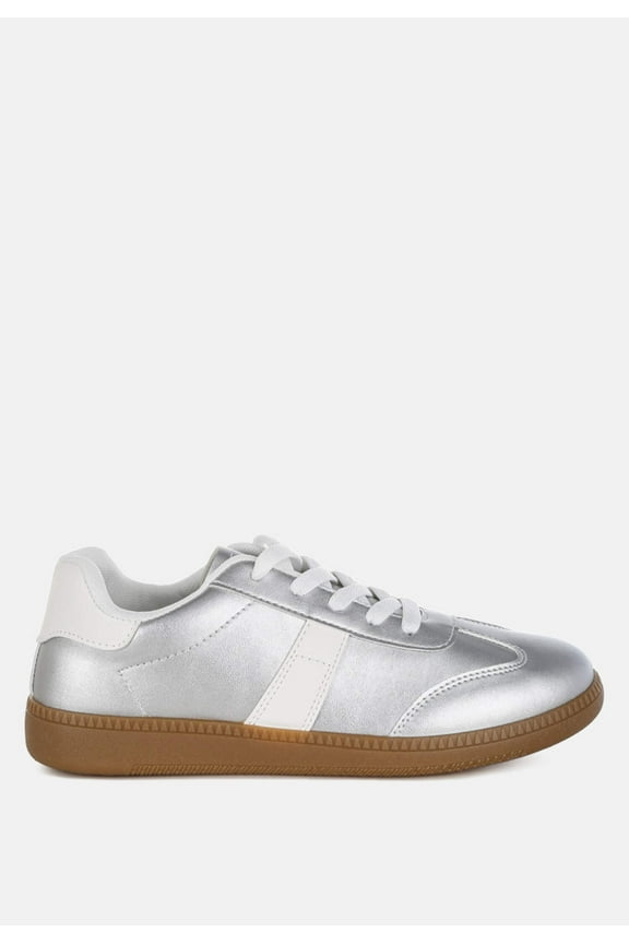 Crossover Lace-Up Metallic Sneaker