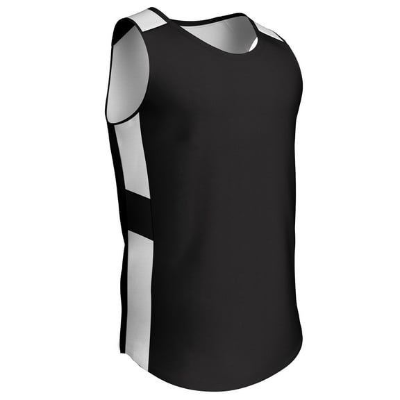 Crossover Reversible Basketball Jersey, Adult 2X-Large, Black and White