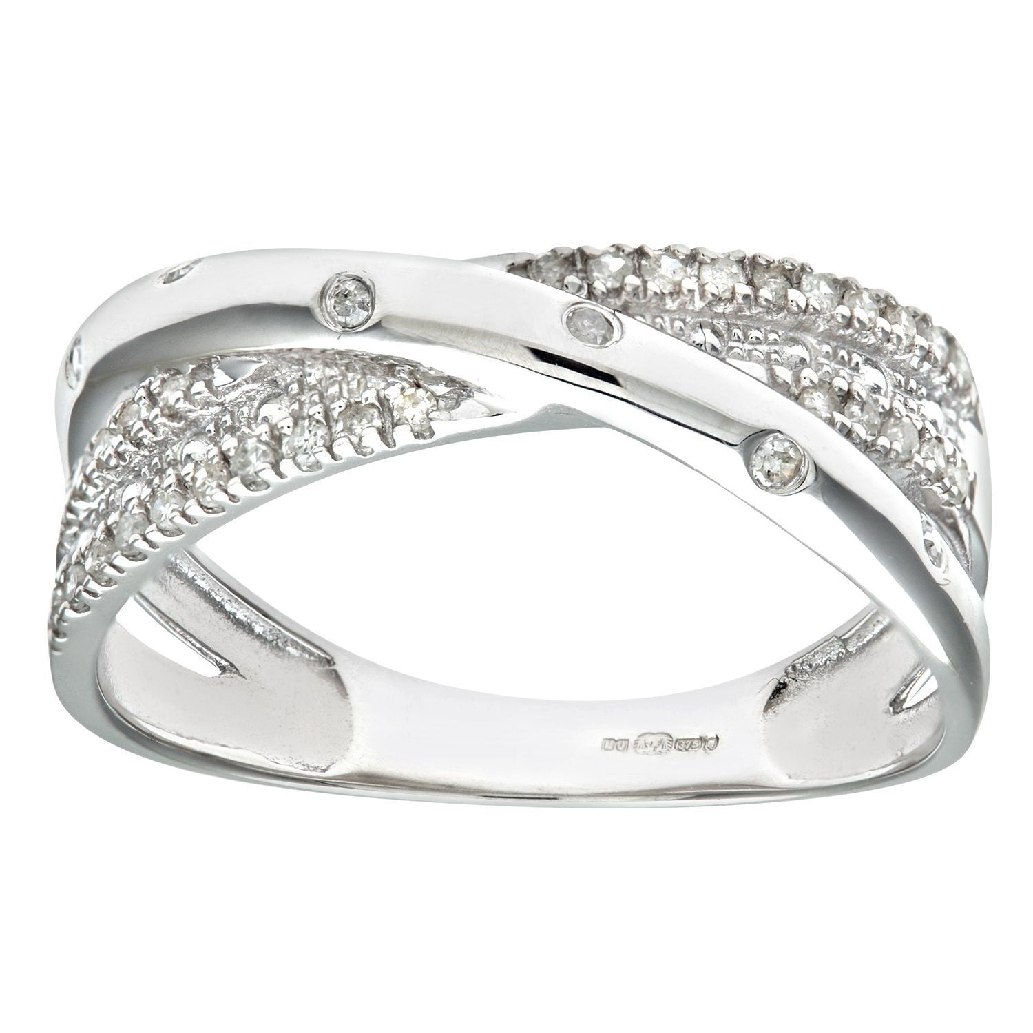 Crossover Stackable Eternity Diamond Ring, Pave Set And Flush Set ...