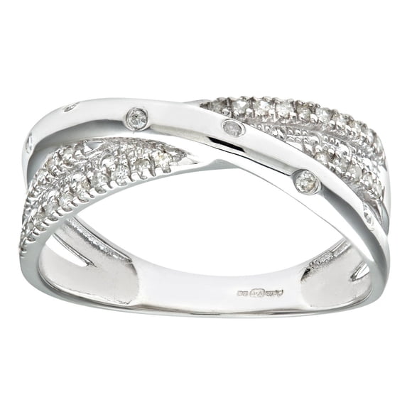 Crossover Stackable Eternity Diamond Ring, Pave Set And Flush Set ...