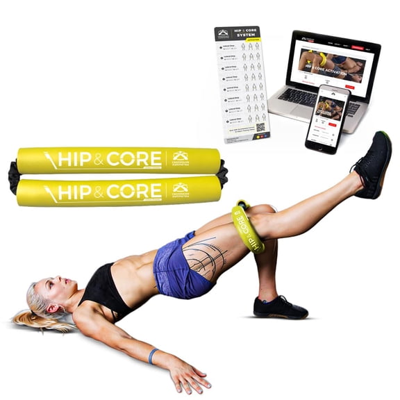 Crossover Symmetry Hip & Core System - Loop Resistance Home Workout Bands to Stretch and Strengthen Legs, Butt, HIPS, Thighs and Glutes, Includes Online Exercise & Training Guide