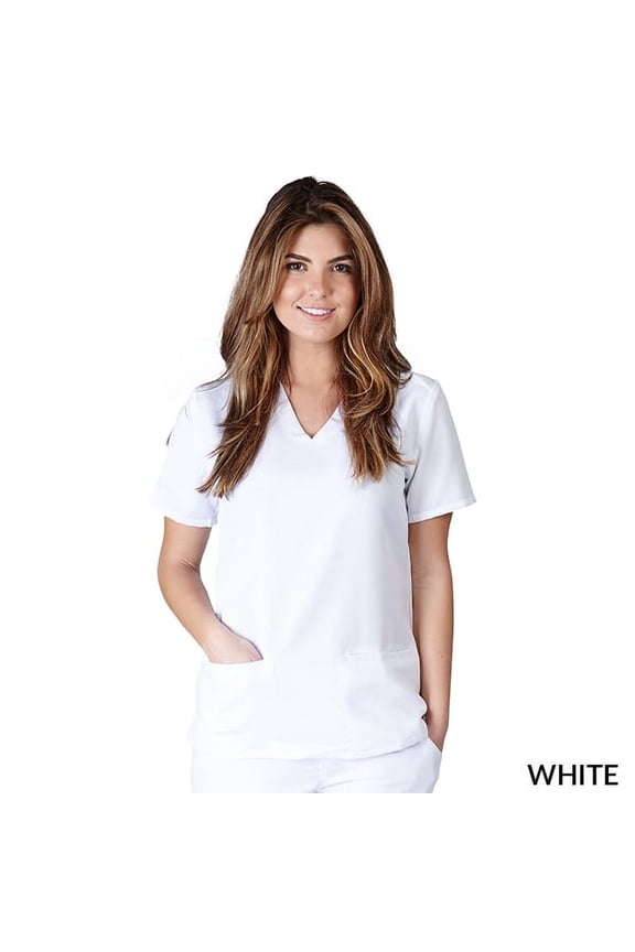 Crossover Tunic Junior Fit Super Soft Scrub Top, Medical Scrub Top, Premium Womans Junior Fit 2 Pocket 8119