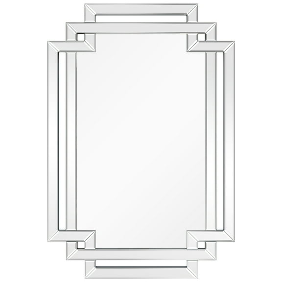 Crosspath Beveled Framed Wall Mirror