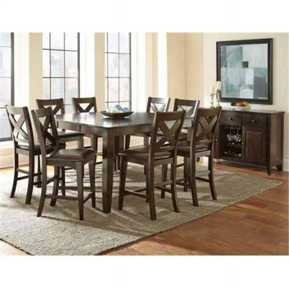 Crosspointe Wooden Counter Height Dining Table in Dark Espresso Cherry
