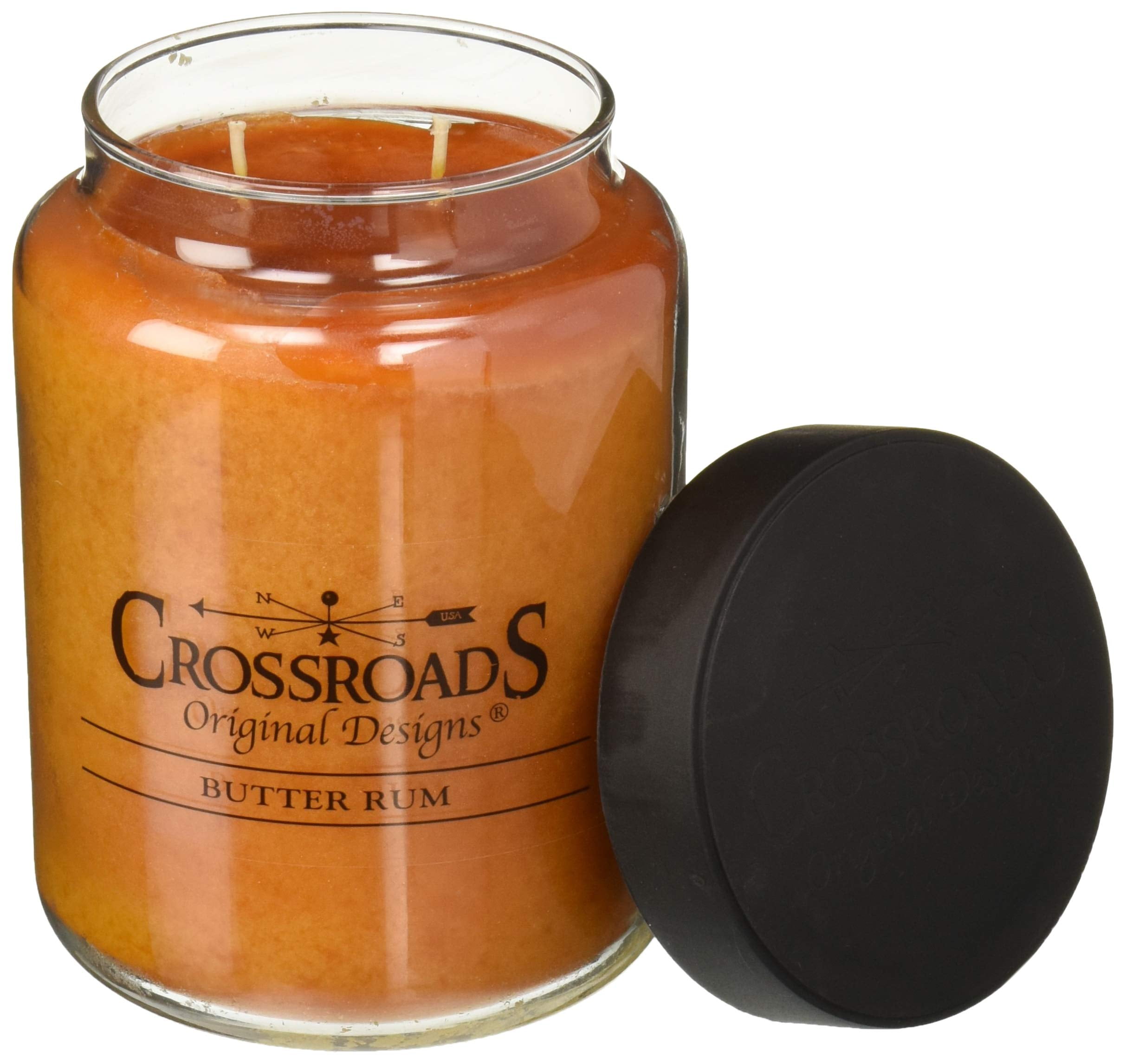 Butter Rum Scented Yellow Glass Jar Candle, 26 Ounce