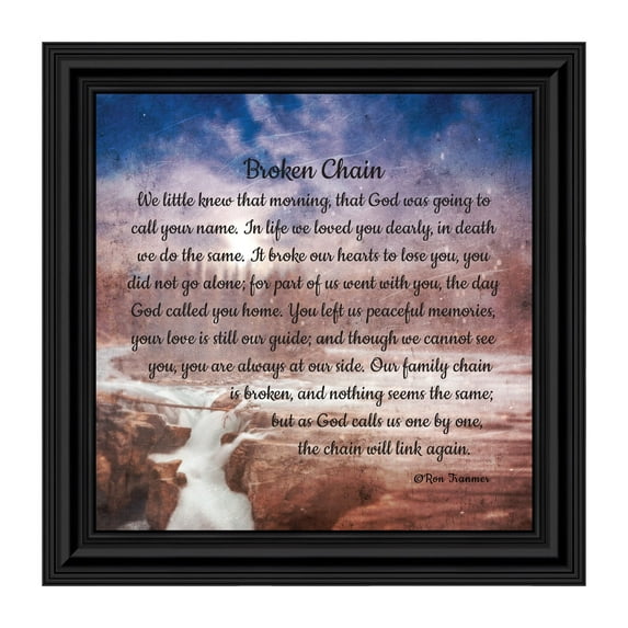 Sympathy Gift In Memory of Loved One, Memorial Picture Frames For Loss Of Loved One, Memorial Grieving Gifts, Condolence Card, Broken Chain, 8670B