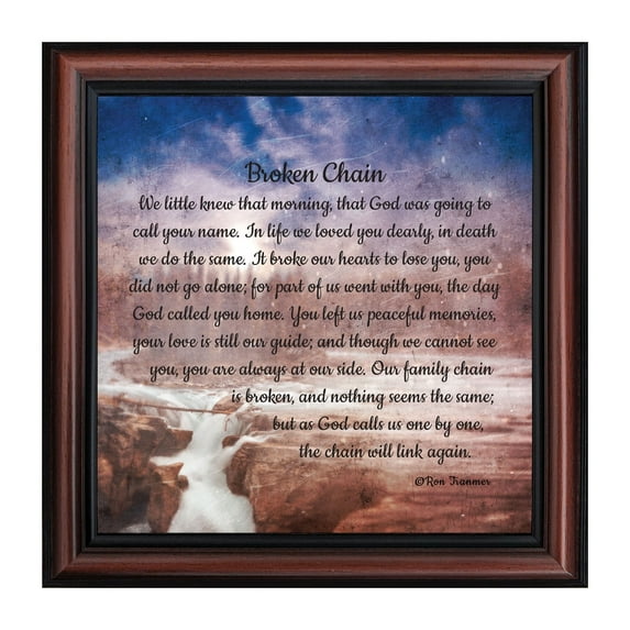 Sympathy Gift In Memory of Loved One, Memorial Picture Frames For Loss Of Loved One, Memorial Grieving Gifts, Condolence Card, Broken Chain, 8670W