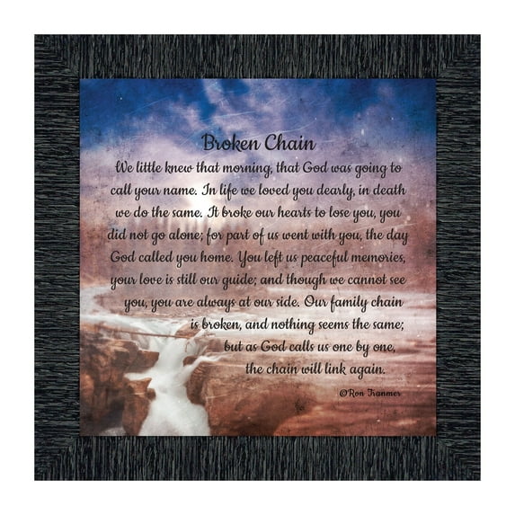 Sympathy Gift In Memory of Loved One, Memorial Picture Frames For Loss Of Loved One, Memorial Grieving Gifts, Condolence Card, Broken Chain, 8670CH