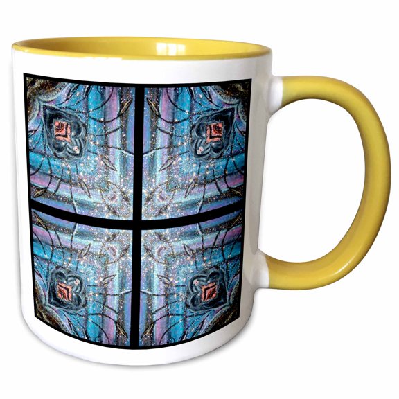 3drose, Crossroads of the Universe, 11oz Two-tone Yellow Mug