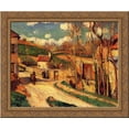 thumbnail image 1 of Crossroads at l'Hermitage, Pontoise 24x20 Gold Ornate Wood Framed Canvas Art by Pissarro, Camille, 1 of 2