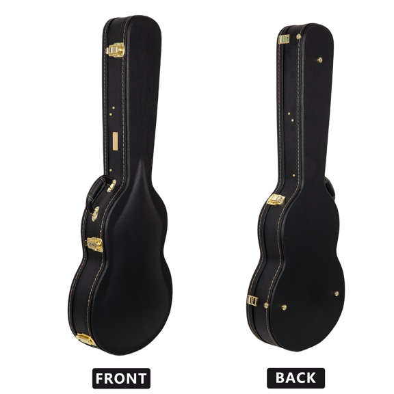 Crossrock 13" Archtop Guitar Case for Gretsch Jet/Penguin/Chris Rocha | Wooden Hardshell, Lock, Storage, Left & Right-Hand Compatible Black (CRW620JA13BK)