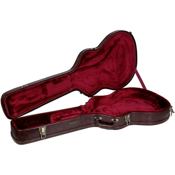 Crossrock 6 Strings Semi-Hollow & Hollowbody 335 Style Electric Guitar Case,Brown