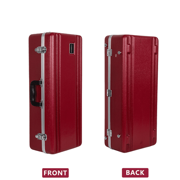 Crossrock ABS Alto Saxophone Case  Rectangular Red Finish, Long-Pile Black Plush Interior, Security Lock & Detachable Strap-Red
