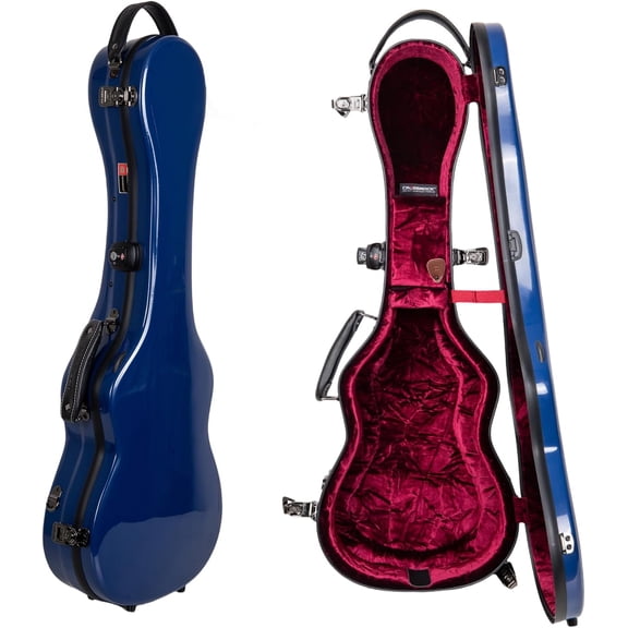 Crossrock Baritone Ukulele Case, Fits Up to 31 Inches | 100% Fiberglass Hardshell with Brand Latches, TSA Lock, Accessory Compartment, and Detachable Straps-Navy Blue