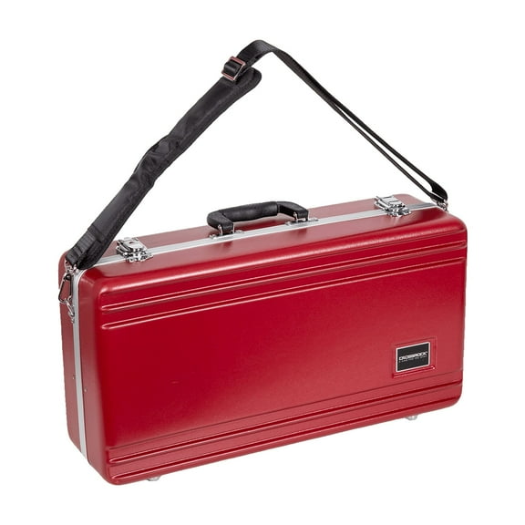 Crossrock Bb Trumpet Case | ABS Molded Hardshell with Security Lock, Metal Feet, and Detachable Strap-Red