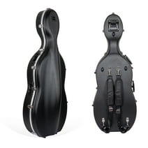 Crossrock CRA860CEFBK ABS Molded Cello Case with Wheels in Black- For Both 4/4 Size and 3/4 Size
