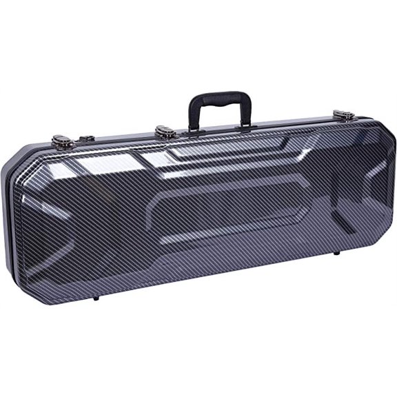 Crossrock Carbon Pattern PC Hard Shell Violin Case fits 4/4 Full Size with Backpack