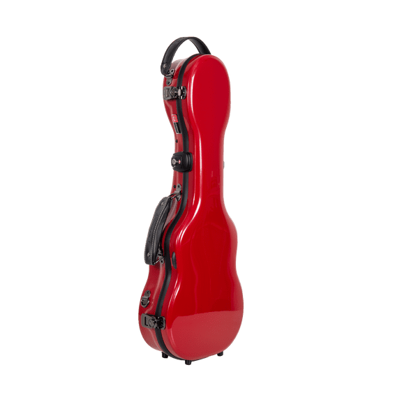 Crossrock Concert Ukulele Case, Fits Up to 24 Inches | 100% Fiberglass Hardshell with Brand Latches, TSA Lock, Accessory Compartment, and Detachable Straps-Red
