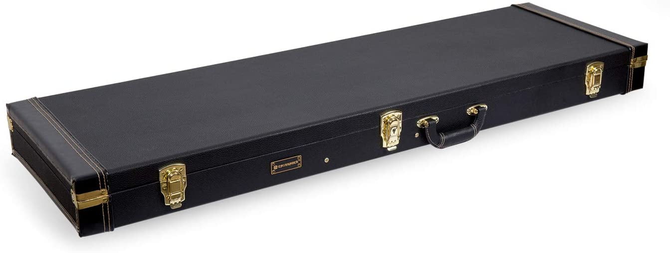 Crossrock Deluxe Electric Bass Guitar Carrying Portable Wooden Hardsell Case