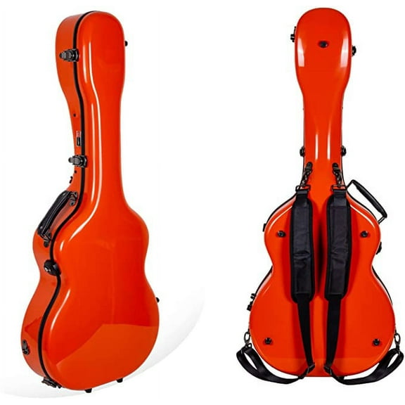 Crossrock Deluxe Fiberglass Case for OM, Martin 000 Guitars-TSA Latch(CRF2020OMOR)