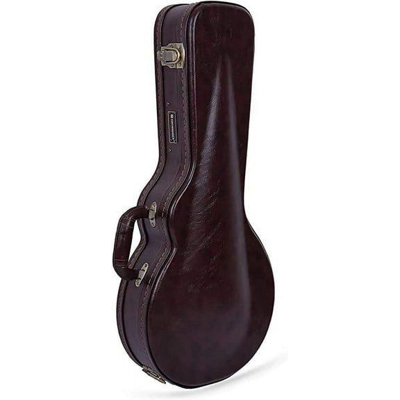 Crossrock Deluxe Wood Hard F-style Mandolin Case,Black , Tweed & Brown