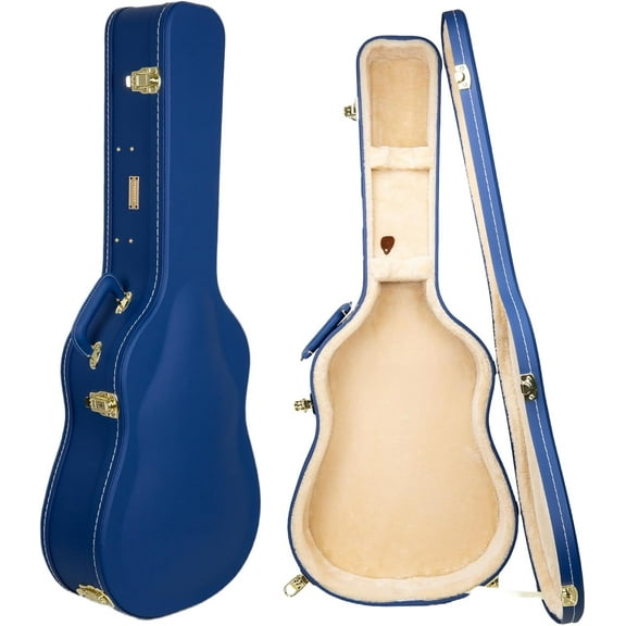 Crossrock Designer Series Hardshell Case for Martin 000-12 Fret Acoustic Guitars, with Security Lock, Reinforced Metal Feet -Vibrant Blue
