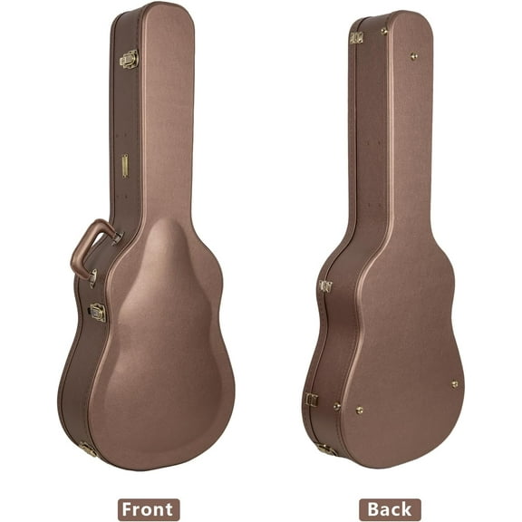 Crossrock Designer Series- Universal Wooden Case for 4/4 Classical Guitar- Security Lock, Metal Feet, Storage Space- Chocolate Brown